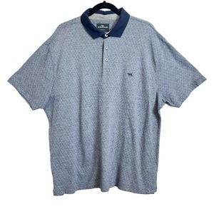 Rodd & Gunn Men's Cotton Polo Short Slv Sports Fit Shirt Size 3XL Dotted Navy.